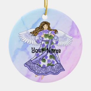 Ornamento De Cerâmica Violets Angel