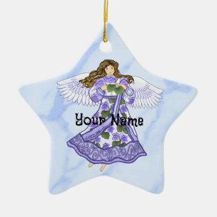 Ornamento De Cerâmica Violets Angel star
