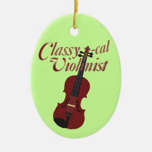 Ornamento De Cerâmica violinista Elegante-cal