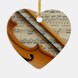 Ornamento De Cerâmica Violino e partitura