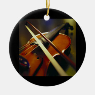 Ornamento De Cerâmica Violino & Fim-Acima 1 do arco