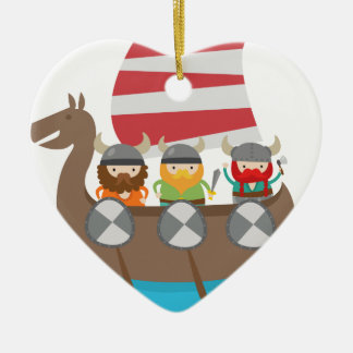 Ornamento De Cerâmica Viquingues pequenos no navio