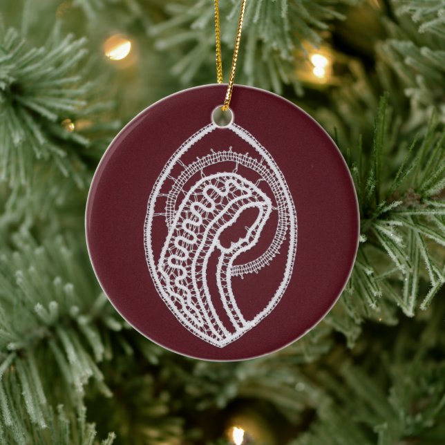 Ornamento De Cerâmica Virgem Santa Católica, rendas (Árvore)