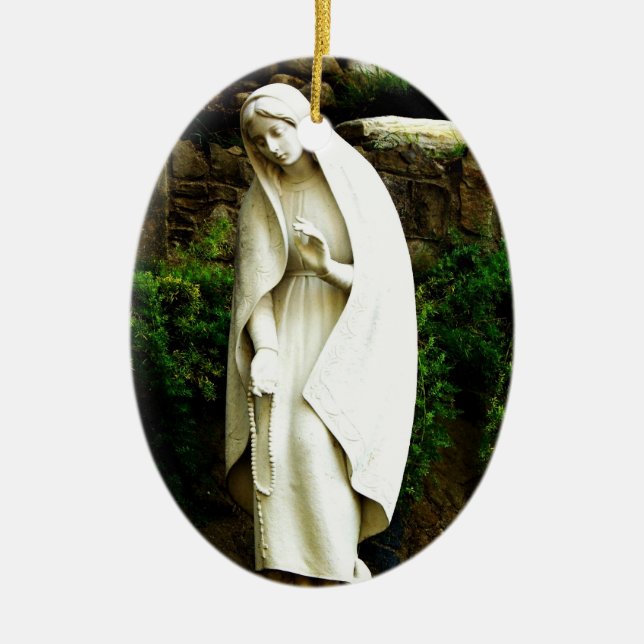 Ornamento De Cerâmica Virgin Mary Statue Ornament (Frente)