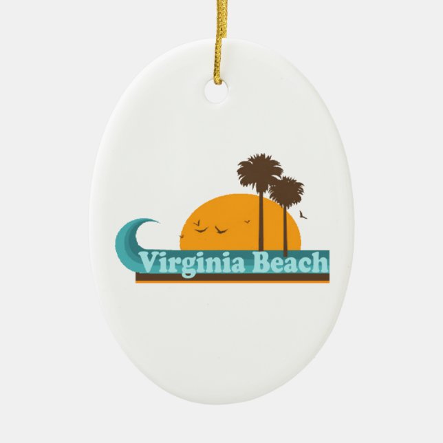 Ornamento De Cerâmica Virginia Beach. (Frente)