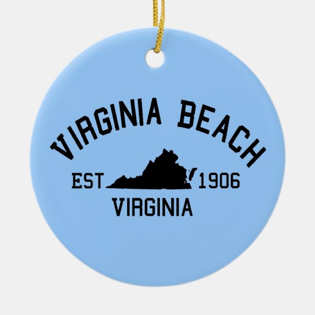 Ornamento De Cerâmica Virginia Beach. (Frente)