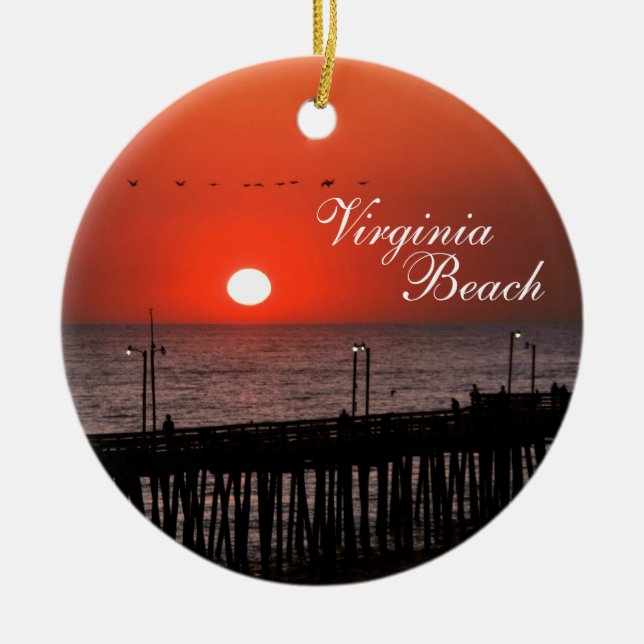 Ornamento De Cerâmica Virginia Beach Ornament (Frente)