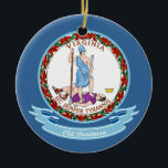 Ornamento De Cerâmica Virginia Seal<br><div class="desc">Virginia State Seal</div>