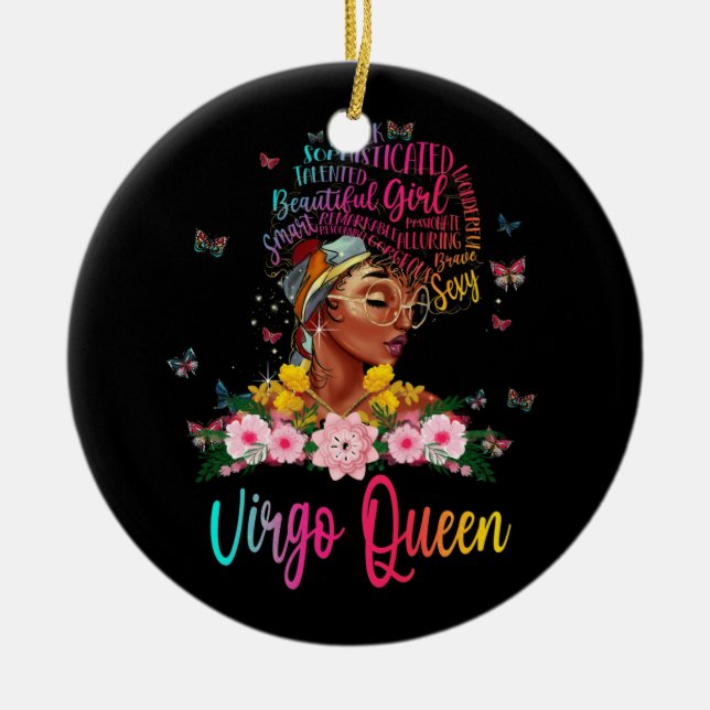 Ornamento De Cerâmica Virgo Queen Black Women Persiste Beaukind (Frente)