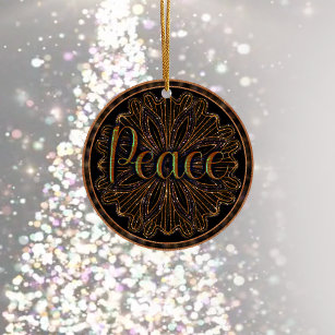 Ornamento De Cerâmica Virtude Peace Mandala