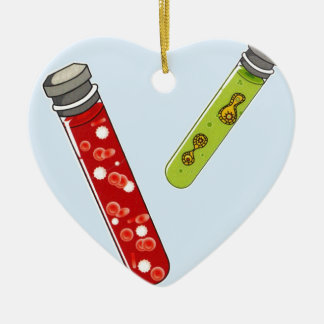 Ornamento De Cerâmica Vírus vermelho de dois glóbulos dos tubos de