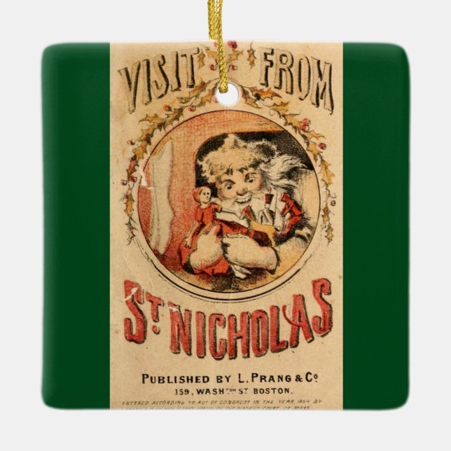Ornamento De Cerâmica Visita de São Nicolau (Frente)