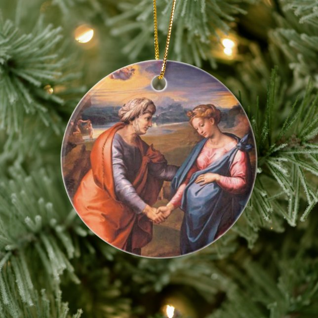 Ornamento De Cerâmica Visitação personalizável (Árvore)