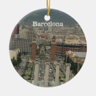 Ornamento De Cerâmica Vista da Cidade de Barcelona