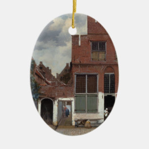 Ornamento De Cerâmica Vista de casas em Delft A Pequena Rua