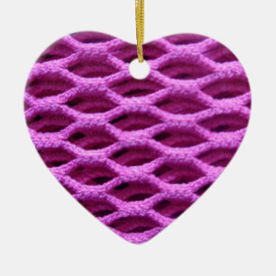 Ornamento De Cerâmica Vista de Crochet Rosa