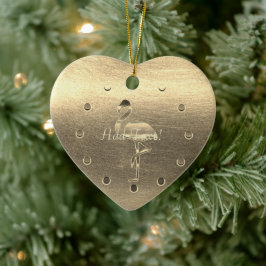 Ornamento De Cerâmica Vista de Férias Douradas