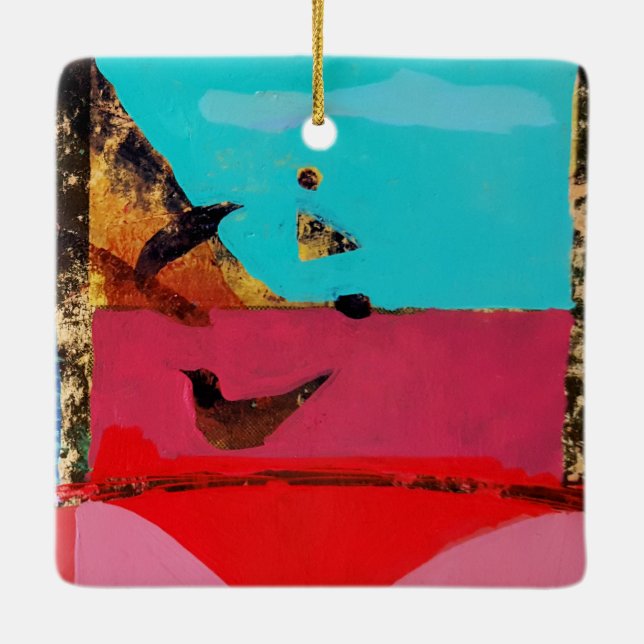 Ornamento De Cerâmica Vista de Olhos de Aves (Verso)