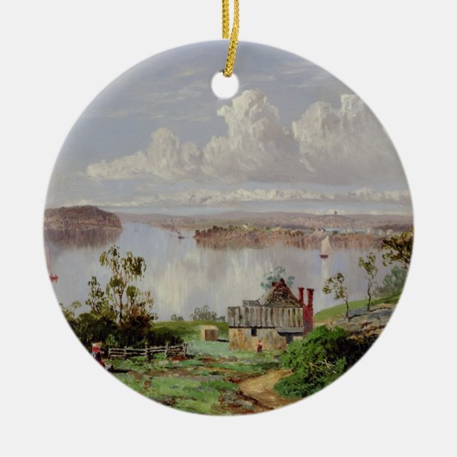 Ornamento De Cerâmica Vista do porto das cebolas, Sydney (Frente)