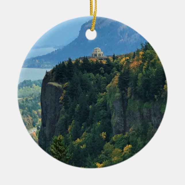 Ornamento De Cerâmica Vista House at Crown Point, Oregon (Frente)