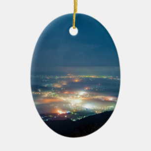 Ornamento De Cerâmica Vista Noturna Aso Mar Noturno De Nuvens Japão Kuma