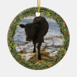 Ornamento De Cerâmica Vitela do Natal