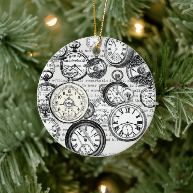 Ornamento De Cerâmica Vitoriano Pocket Assista Alice no País das Maravil (Árvore)