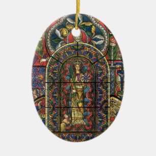 Ornamento De Cerâmica Vitral de Igreja, Arquitetura Vintage