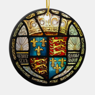 Ornamento De Cerâmica Vitral real de Henry VIII da brasão de Tudor
