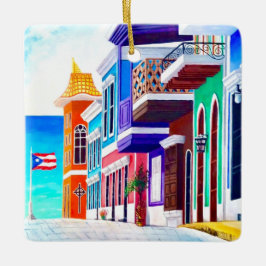 Ornamento De Cerâmica ¡Viva Porto Rico!