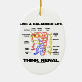 Ornamento De Cerâmica Vive uma vida equilibrada pensa renal (Nephron)