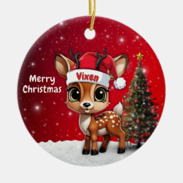 Ornamento De Cerâmica Vixen Baby Deer, Fawn, Doe, Reindeer🦌 🎄
