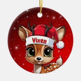 Ornamento De Cerâmica Vixen Baby Deer, Fawn, Doe, Reindeer🦌 🎄