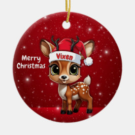 Ornamento De Cerâmica Vixen Baby Deer, Fawn, Doe, Reindeer🦌 🎄