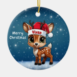 Ornamento De Cerâmica Vixen Deer, Fawn, Doe, Reindeer🦌 🎄