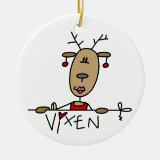 Ornamento De Cerâmica Vixen Reindeer Camisetas de Natal e presentes