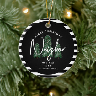Ornamento De Cerâmica Vizinho de Natal Merry Personalizado