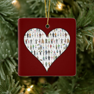 Ornamento De Cerâmica Vizinhos do NYC Nova Iorque Pessoas