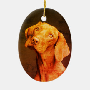Ornamento De Cerâmica Vizsla