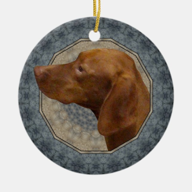 Ornamento De Cerâmica Vizsla (Frente)