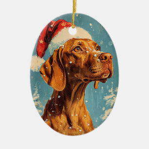 Ornamento De Cerâmica Vizsla Christmas