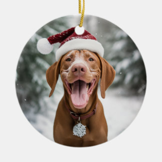 Ornamento De Cerâmica Vizsla Dog Christmas Keepsaname