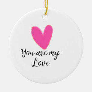 Ornamento De Cerâmica você é meu amor coração de água rosa vermelho kidr