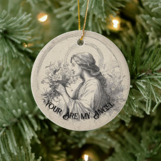 Ornamento De Cerâmica Você É Meu Anjo Natal Vintage Personalizado 