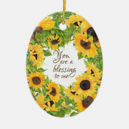 Ornamento De Cerâmica Você é uma bênção para mim Sunflower