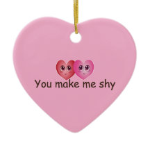 Você Me Faz Tímido Coração Rosado Kawaii