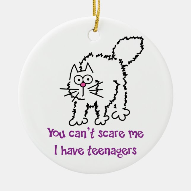 Ornamento De Cerâmica Você não pode me assustar (Frente)