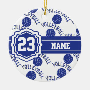 Ornamento De Cerâmica Voleibol Azul Escuro