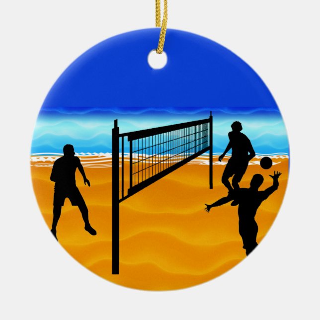 Ornamento De Cerâmica Voleibol de praia (Frente)