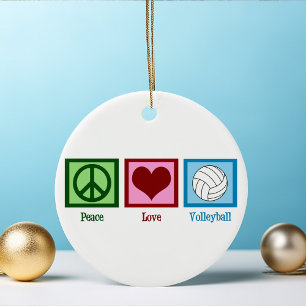 Ornamento De Cerâmica Voleibol do amor da paz